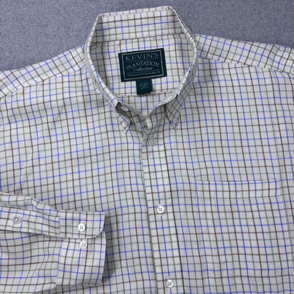 Kevin's Plantation Collection Shirt Mens 18-34 (3XL) Tattersall Plaid Bi-Swing